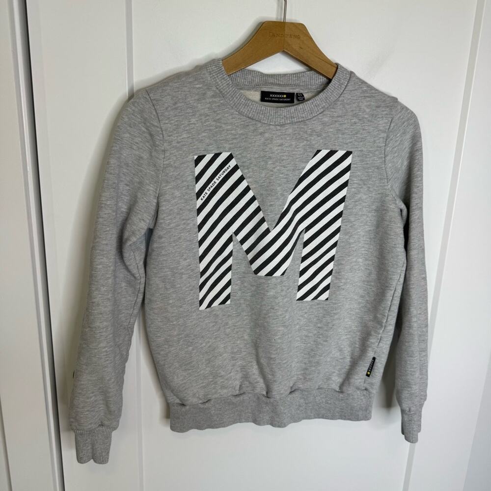 Kate Spade Saturday Letter M Crewneck Sweatshirt Pullover Lounge Size XS/S